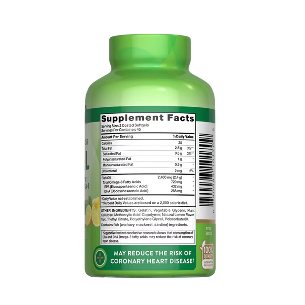 Fish Oil 2400 mg 720 mg Omega-3 90 Softgels