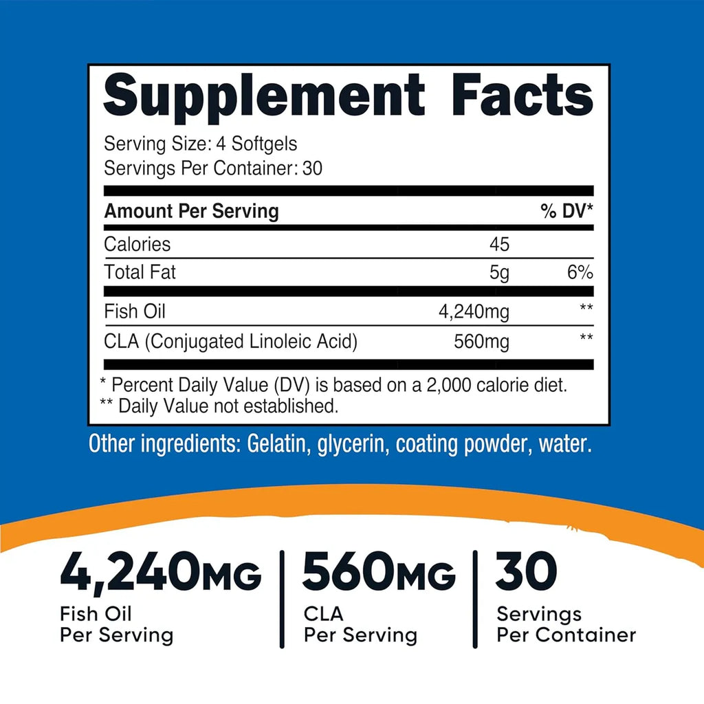 Fish Oil With CLA 4240 mg+ 560 mg 120 SOFTGELS