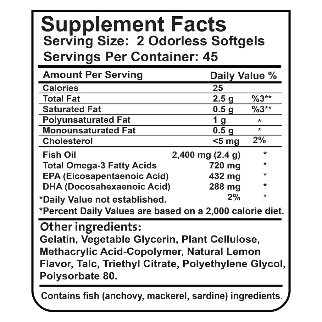 Fish Oil 2400 mg 90 SOFTGELS