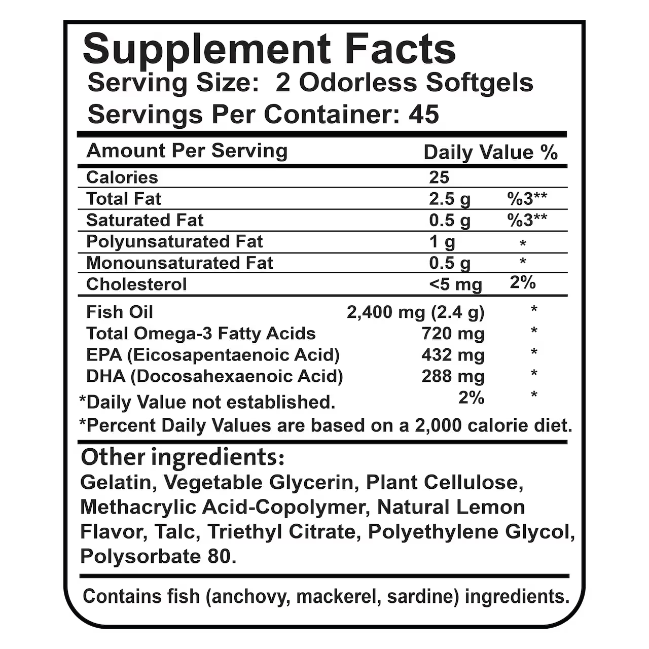Fish Oil 2400 mg 90 SOFTGELS