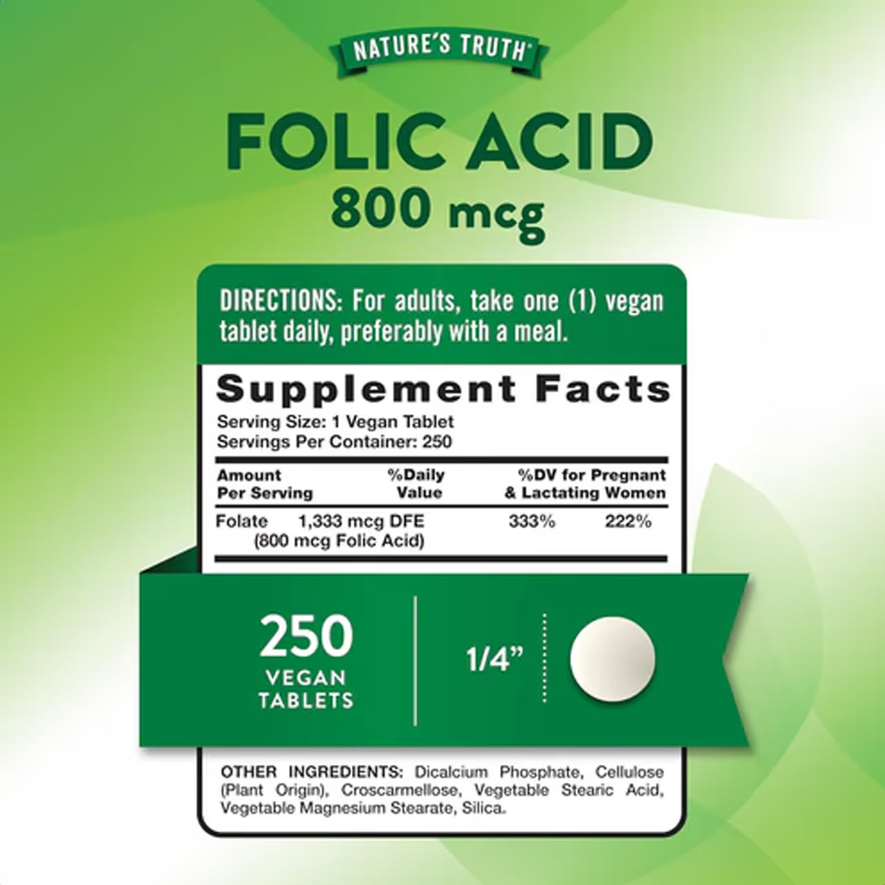 Folic Acid 800 mcg 250 Tablets