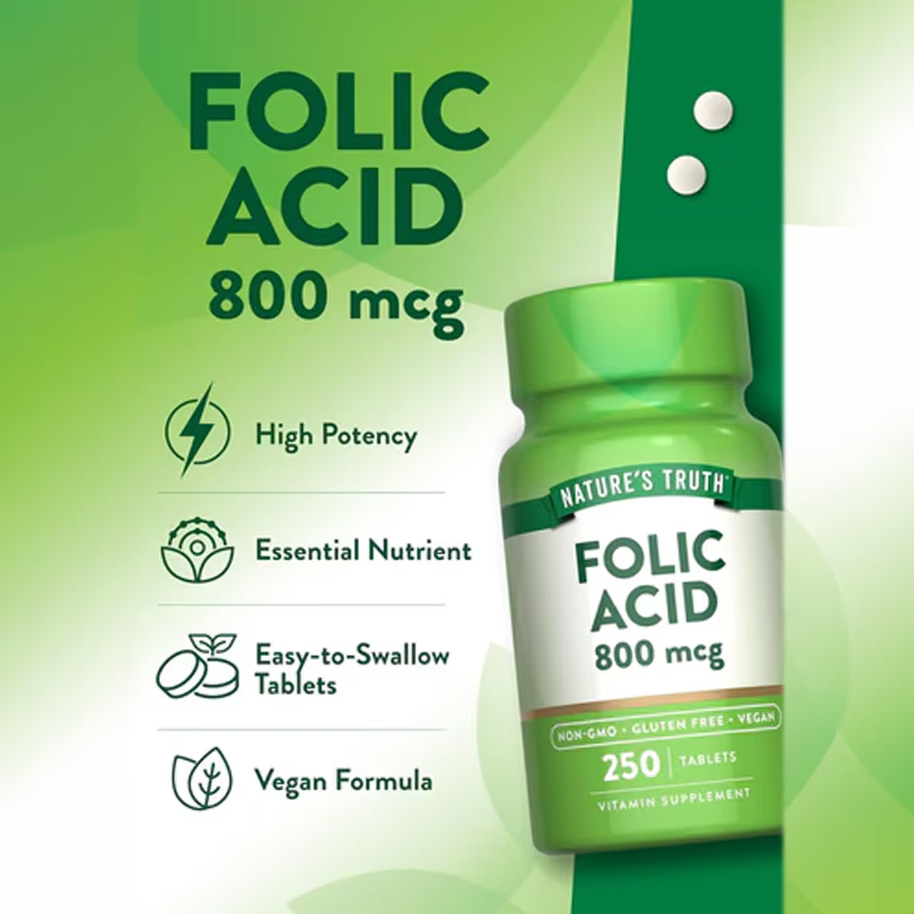 Folic Acid 800 mcg 250 Tablets