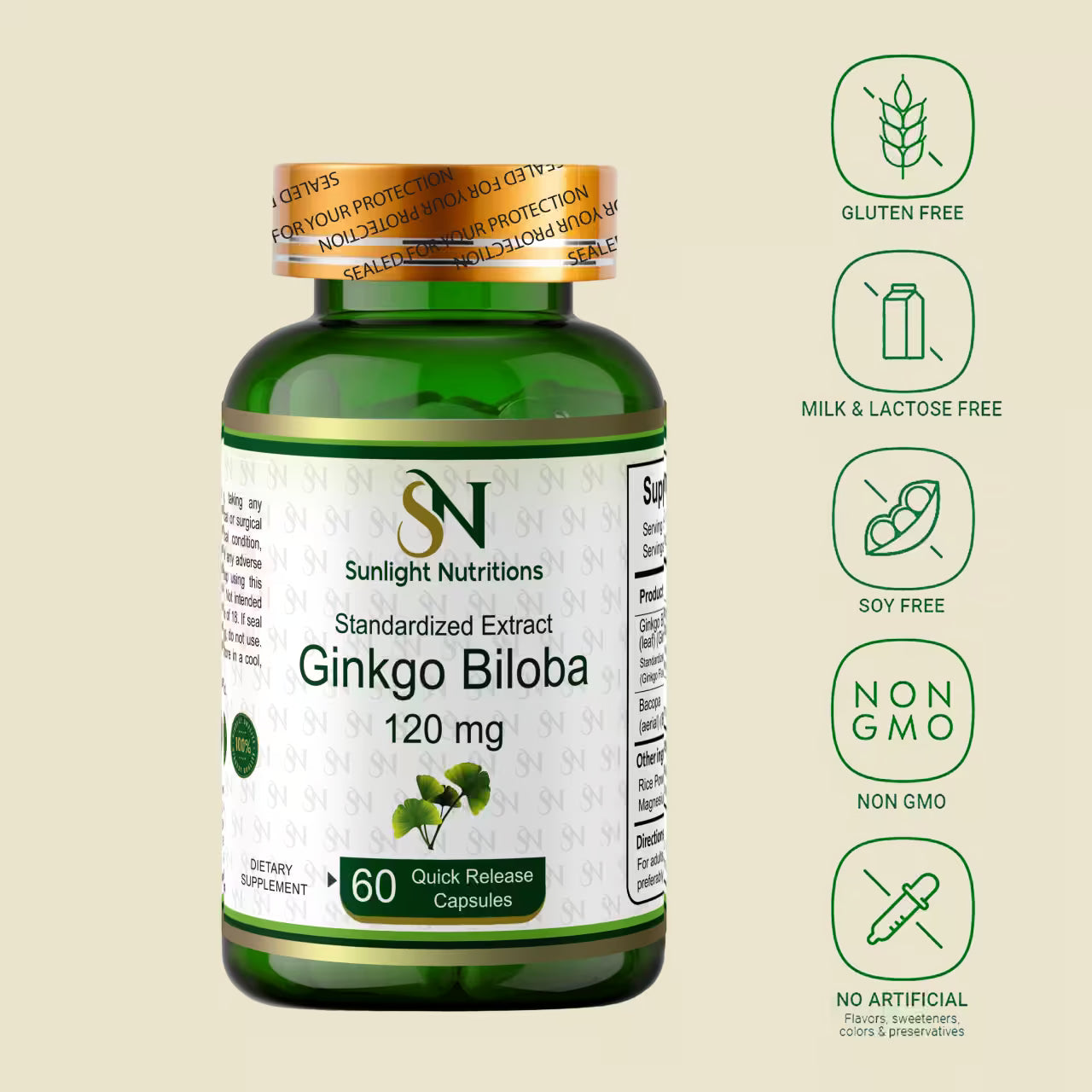 Ginkgo Biloba 120 mg 60 Capsules