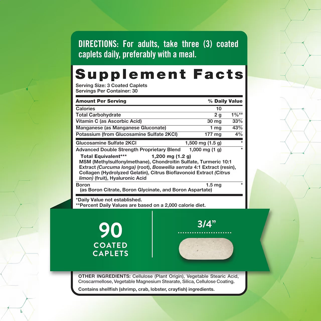 Glucosamine Chondroitin MSM & Turmeric Complex 90 Coated Caplets