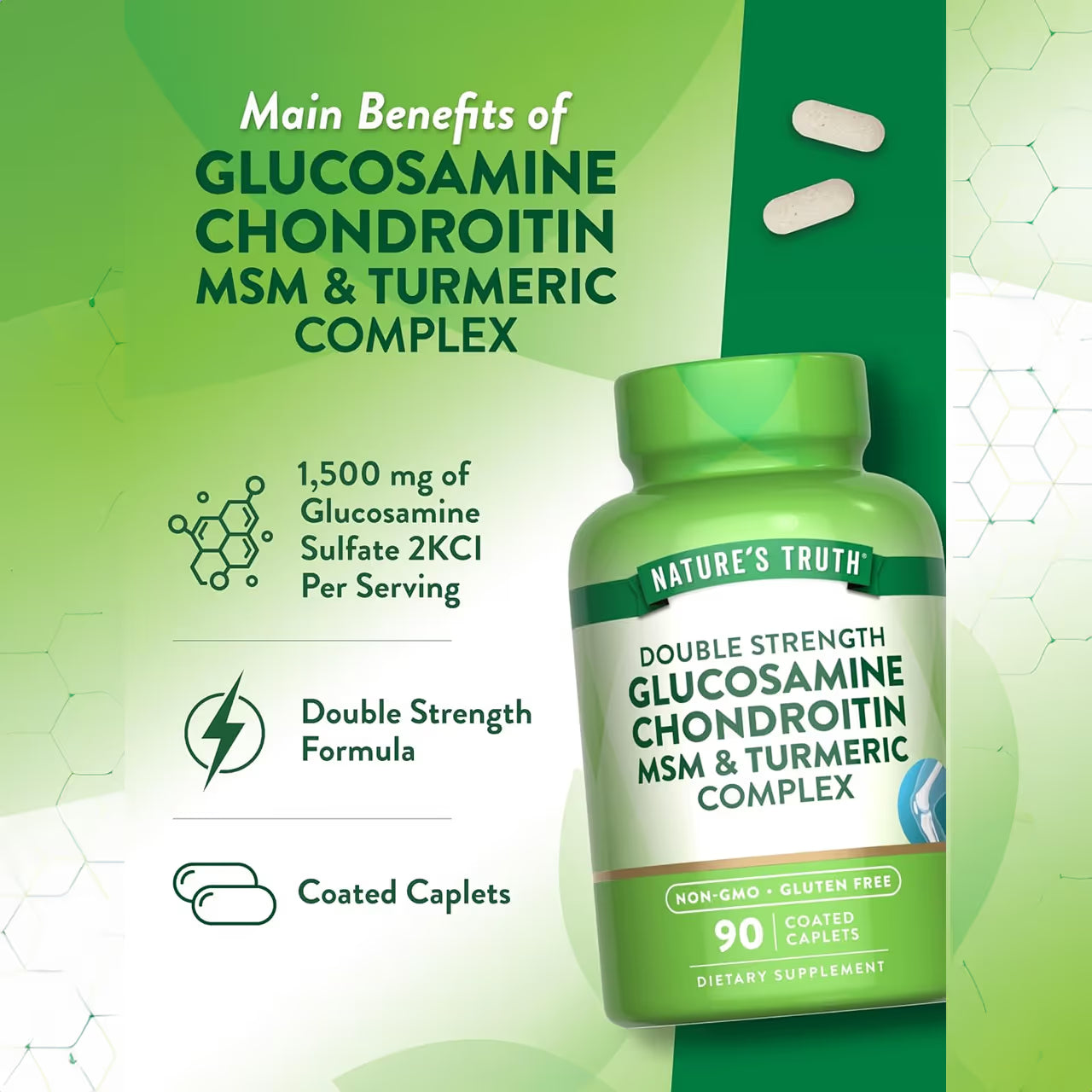 Glucosamine Chondroitin MSM & Turmeric Complex 90 Coated Caplets