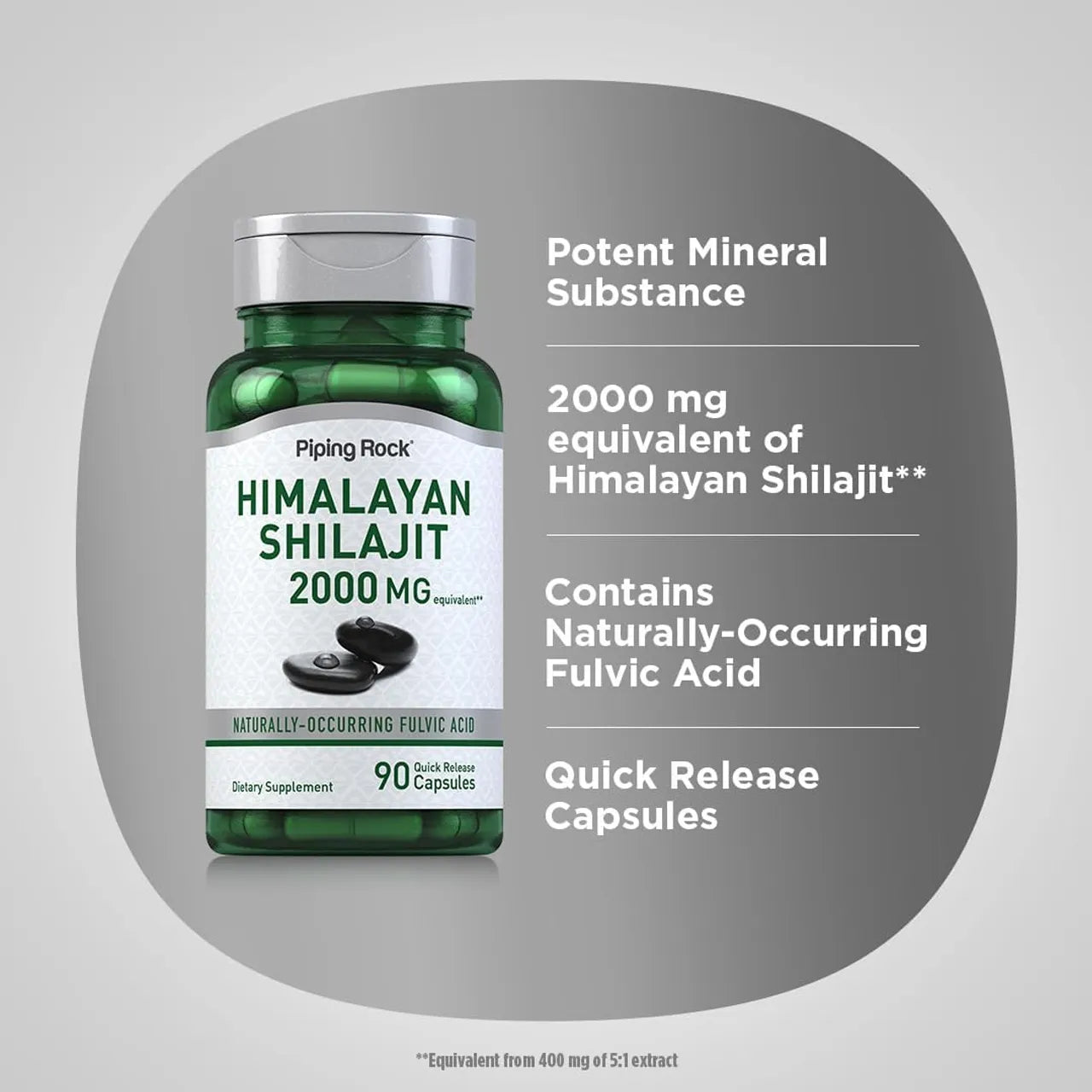 Himalayan Shilajit 2000 mg 90 Capsules