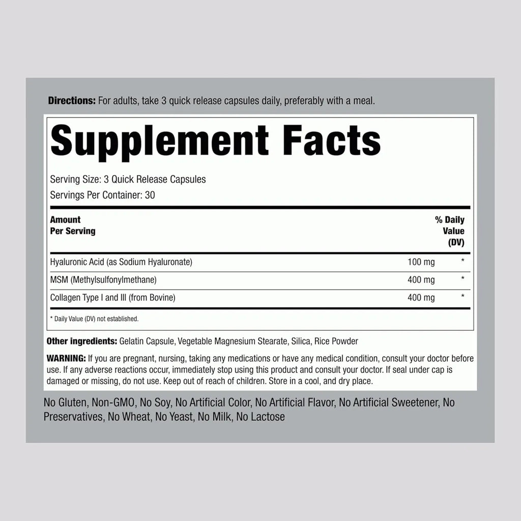 Hyaluronic Acid Complex 900 MG 90 Capsules