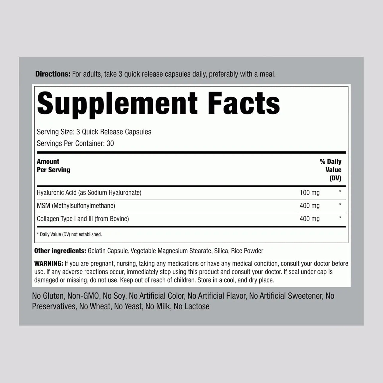 Hyaluronic Acid Complex 900 MG 90 Capsules