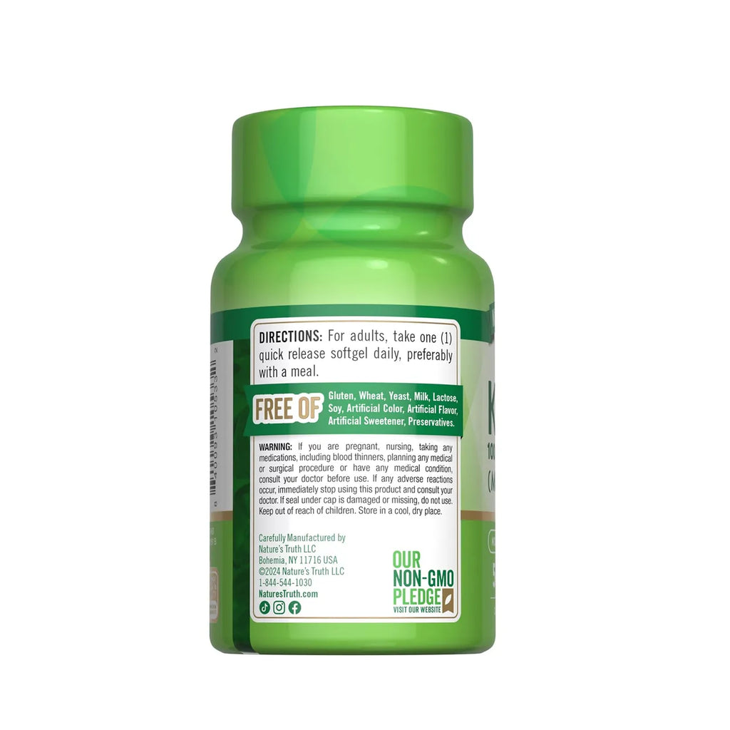 Vitamin K2 + D3 with MK-7 (100 mcg+ 5000 IU) 50 Softgels