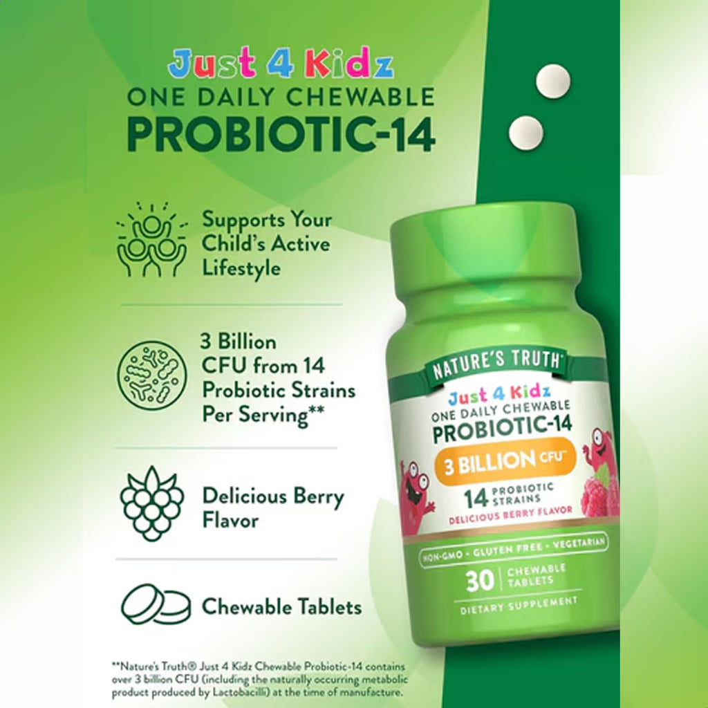 Kid’s Chewable Probiotic-14 3 BILLION CFU 30 Chewable Tablets