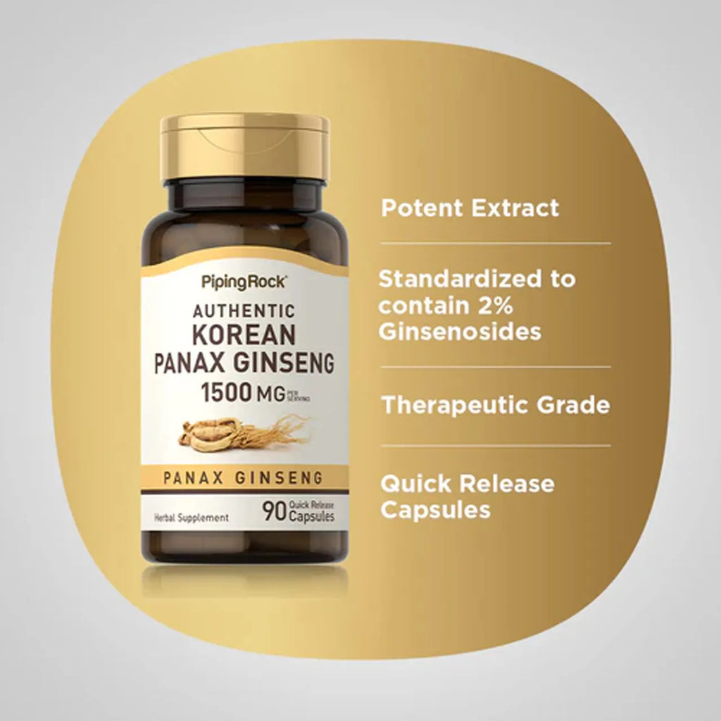 Korean Panax Ginseng 1500 mg 90 Capsules