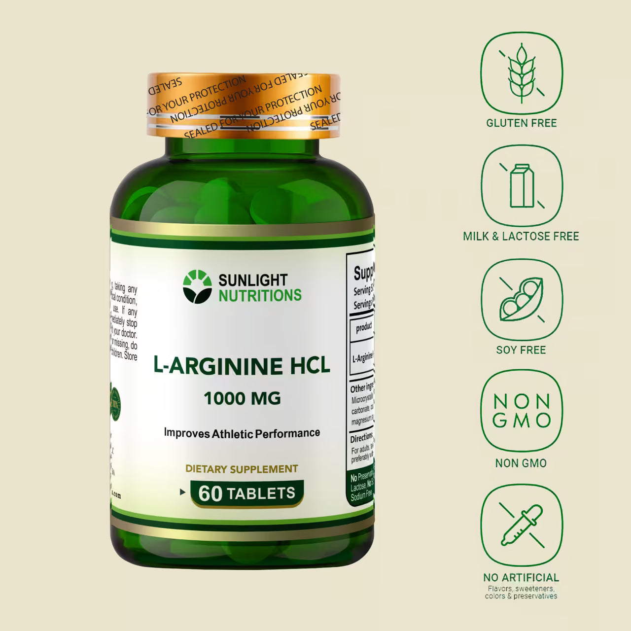 L-Arginine HCL 1000 mg 60 Tablets