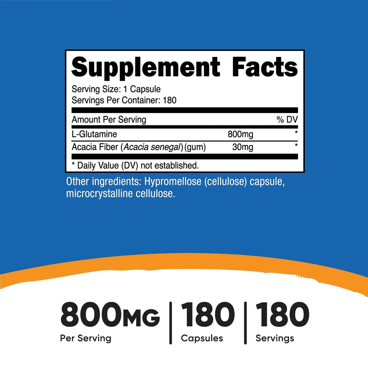 L-Glutamine 800 mg 180 Capsules