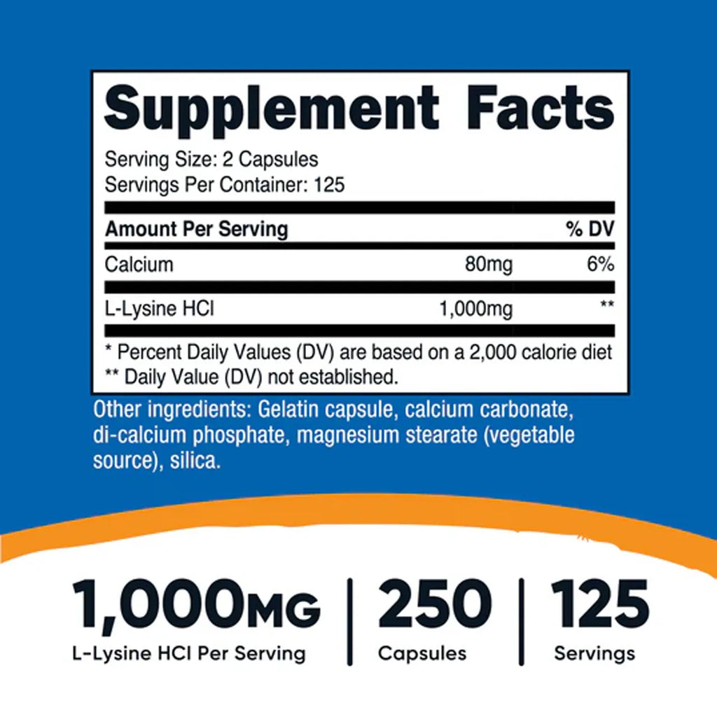 L-Lysine 1000 mg 250 Capsules