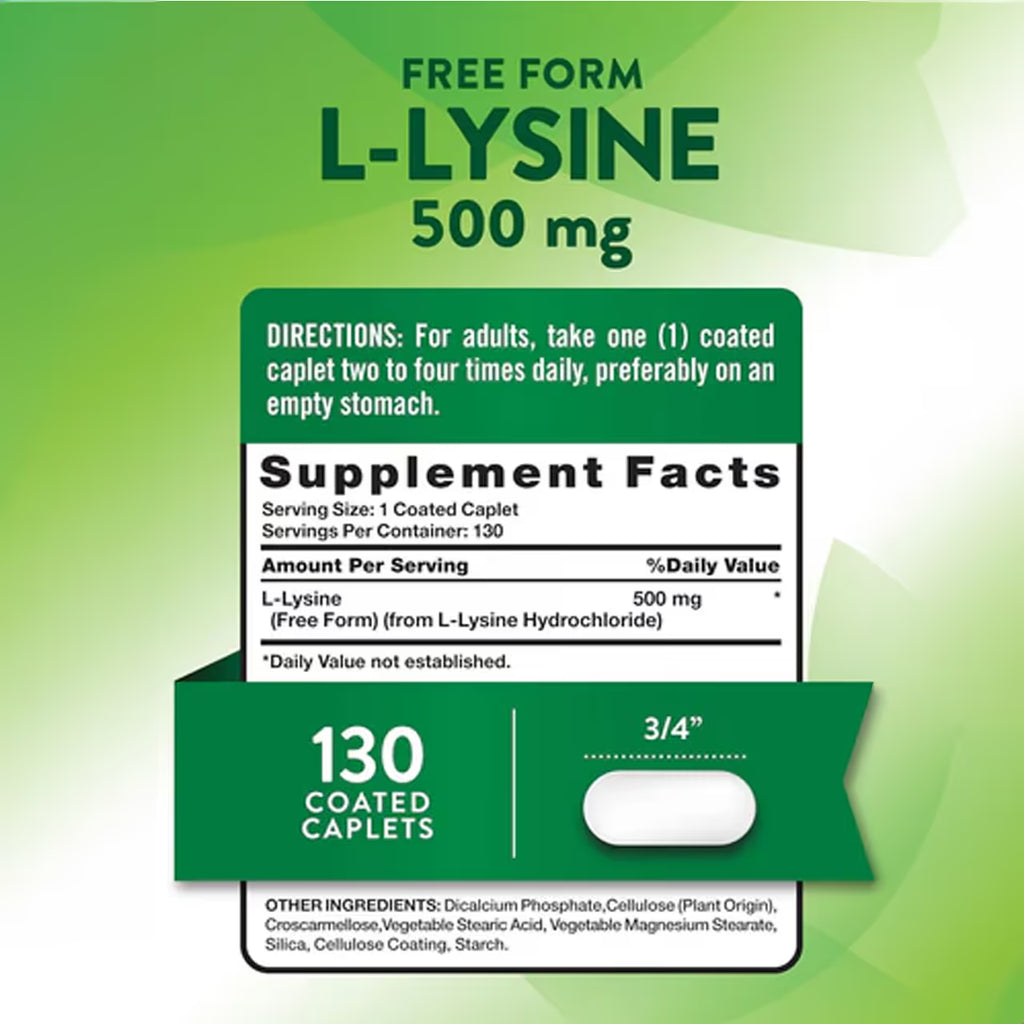 L-Lysine 1000 mg 100 Coated Caplets