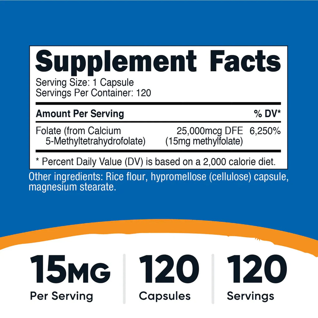 L-Methylfolate 15 mg 120 Capsules