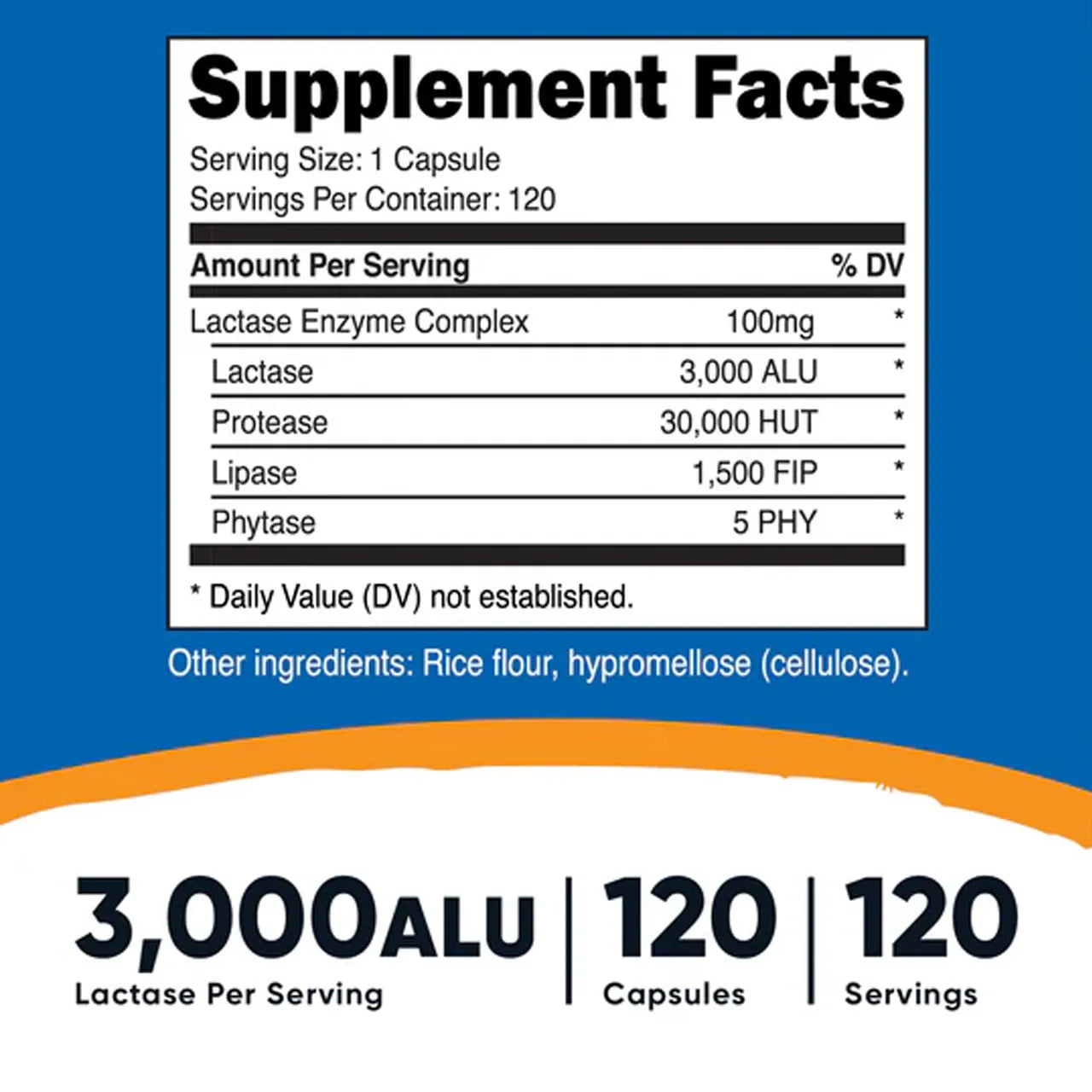 Lactase Enzyme Complex 3000 ALU 120 Capsules