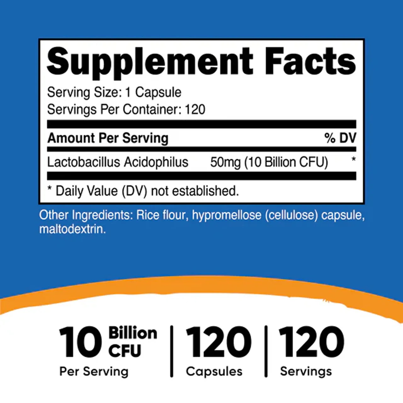 Lactobacillus Acidophilus 10 CFU Capsules