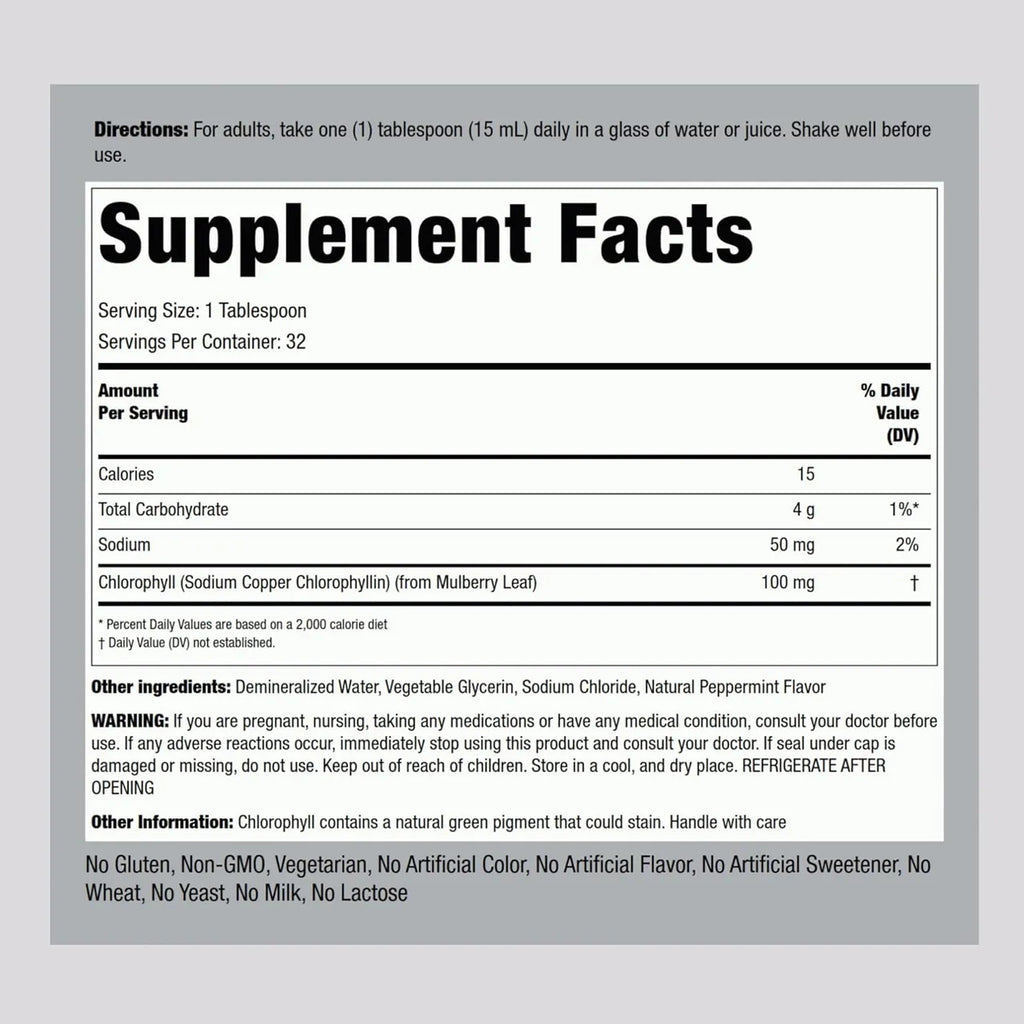 Liquid Chlorophyll 100 mg 473 ML