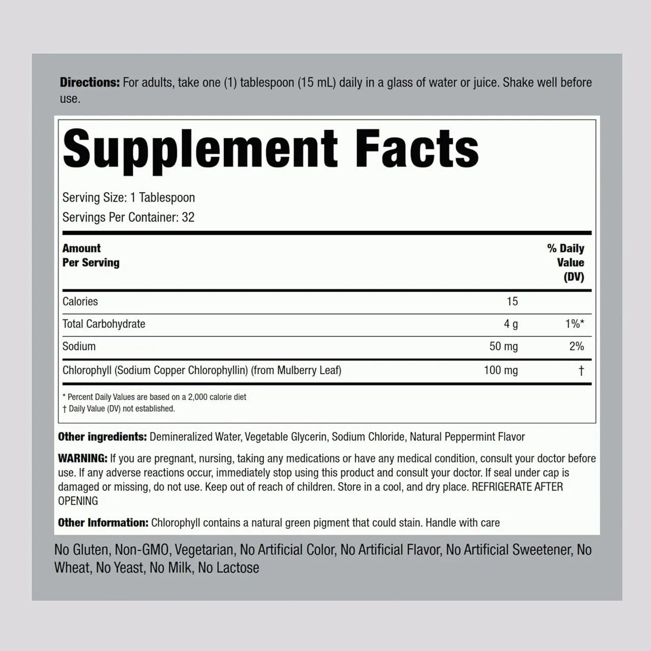 Liquid Chlorophyll 100 mg 473 ML