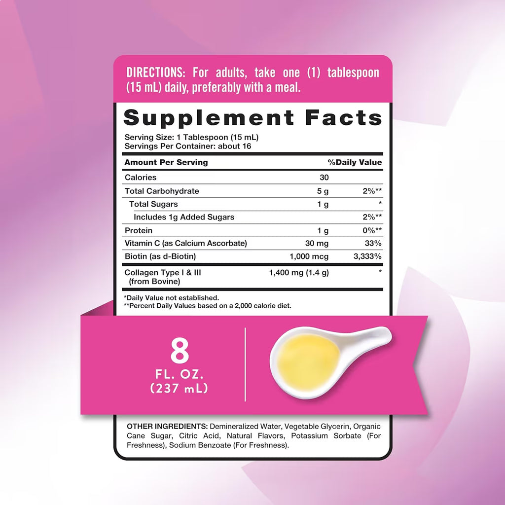Liquid Collagen 1400 mg Type I & III 237 ML