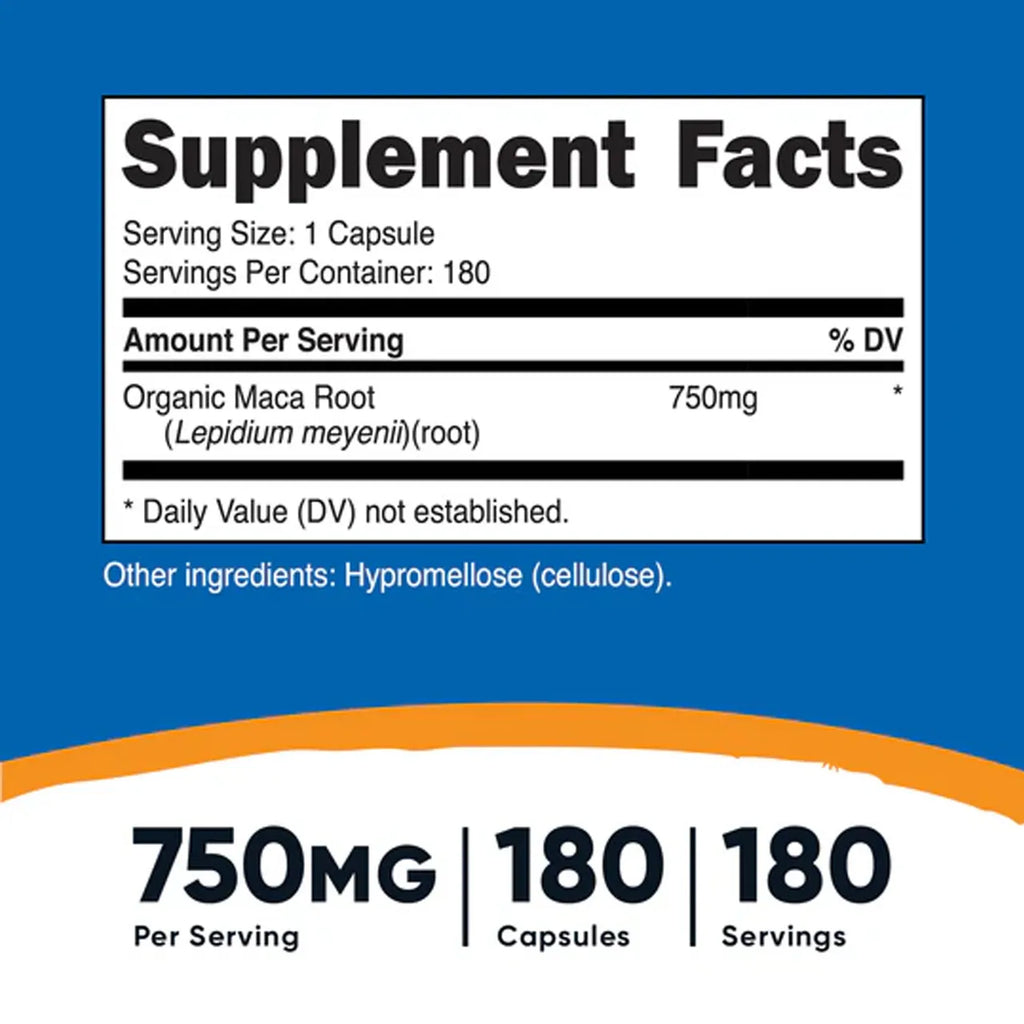 Maca Root 750 mg 180 Capsules