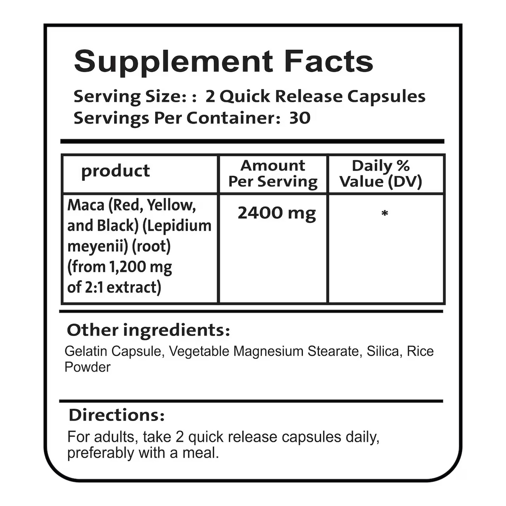 Maca 2400 mg 60 Capsules