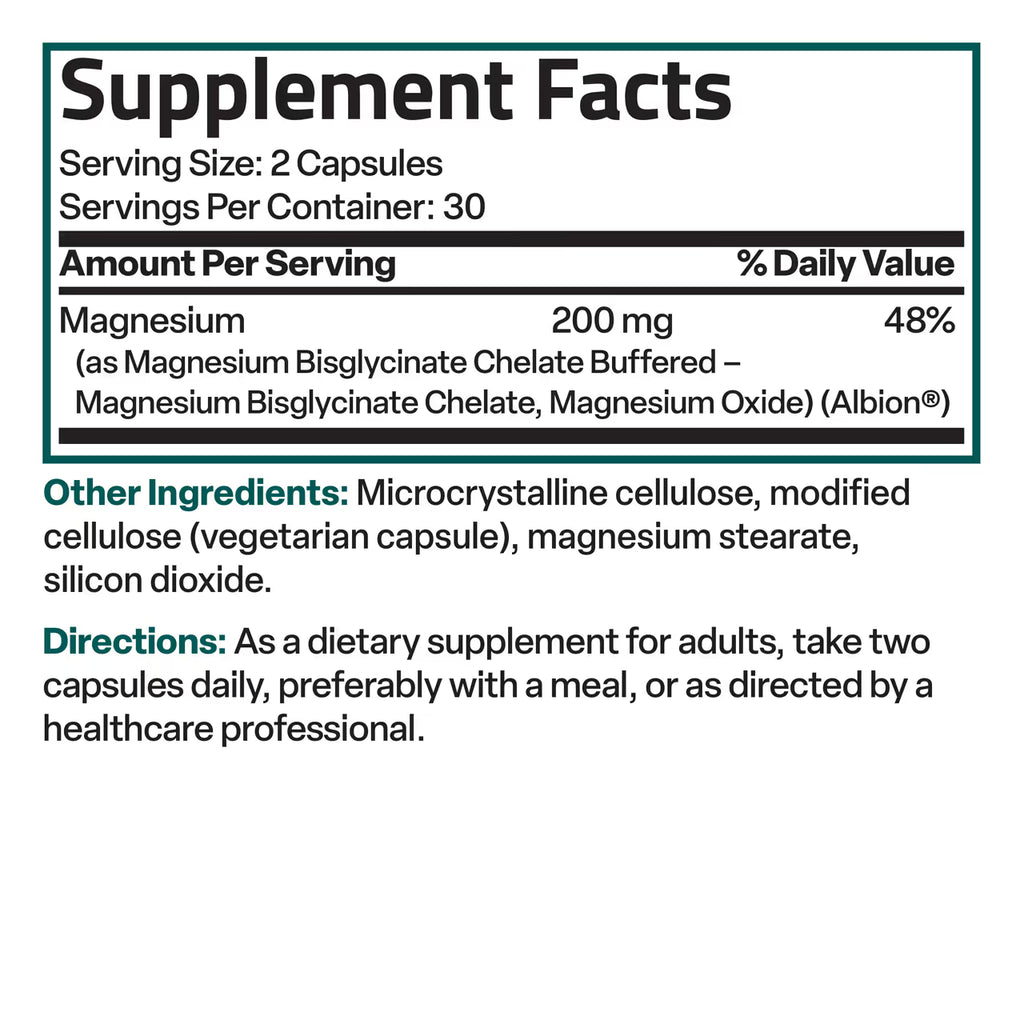 Magnesium Glycinate 200 Mg 60 Capsules