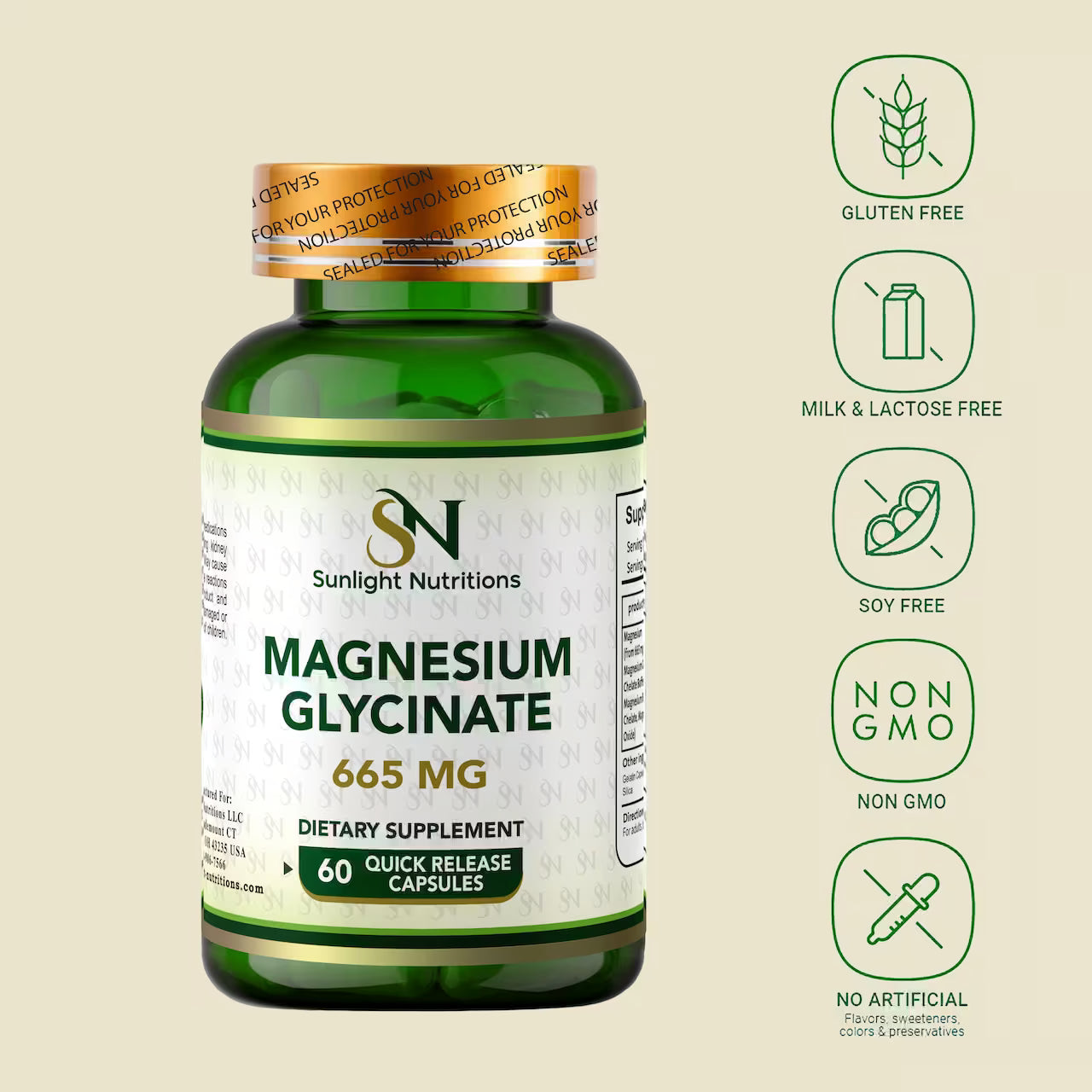 Magnesium Glycinate 665 mg 60 Capsules