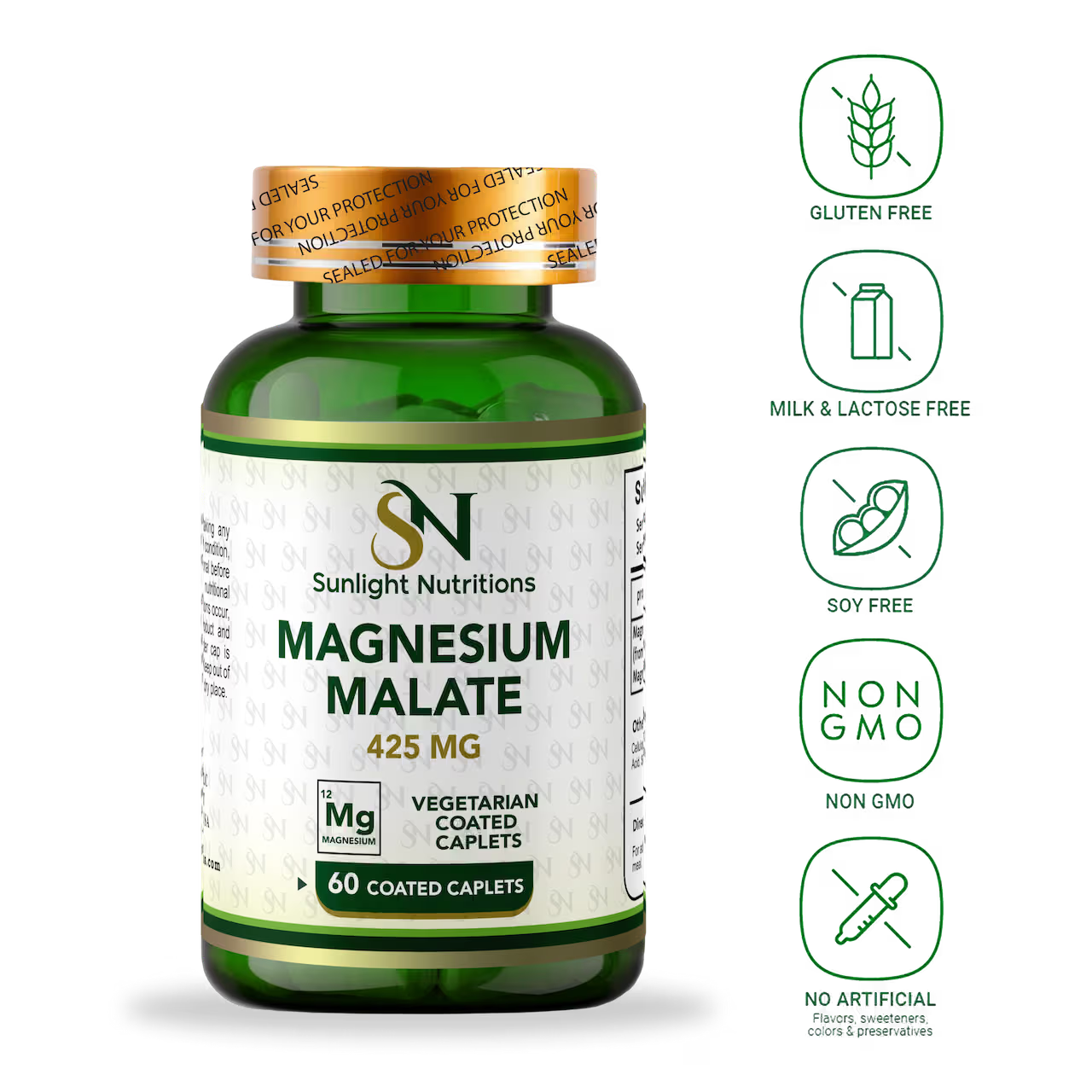 Magnesium Malate 425 mg 60 Coated Caplets