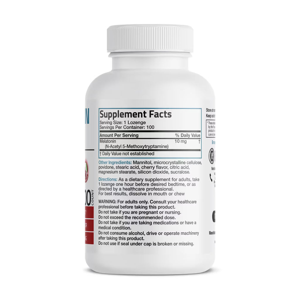 Melatonin - Cherry Flavor,10 MG, 100 Tablets