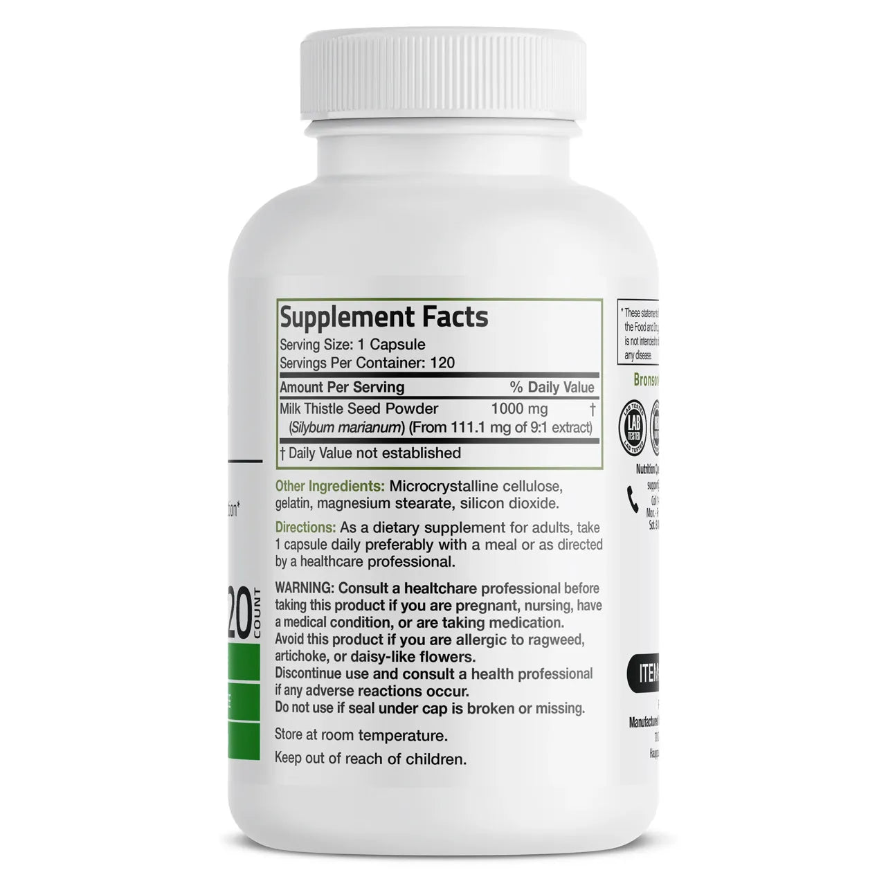 Milk Thistle 1000 Mg 120 Capsules