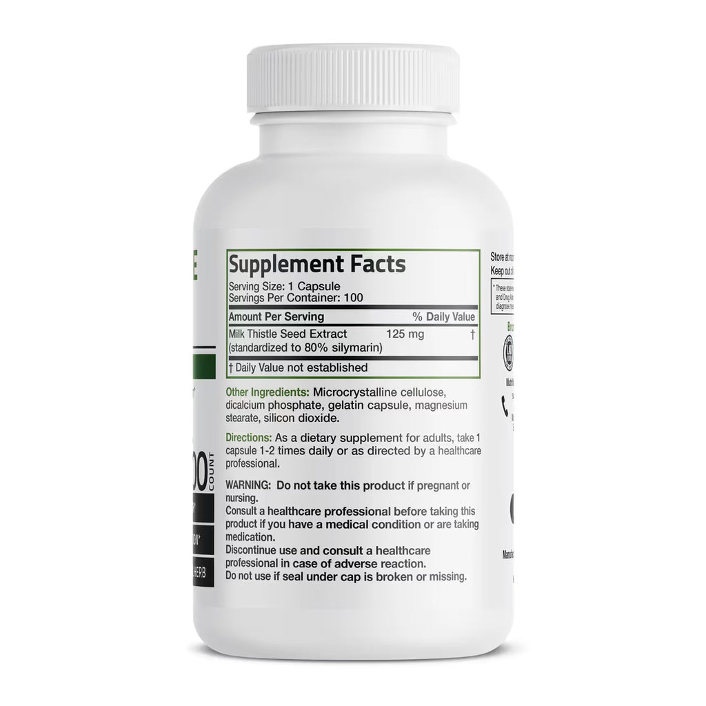 Milk Thistle Extract 125 MG 100 Capsules