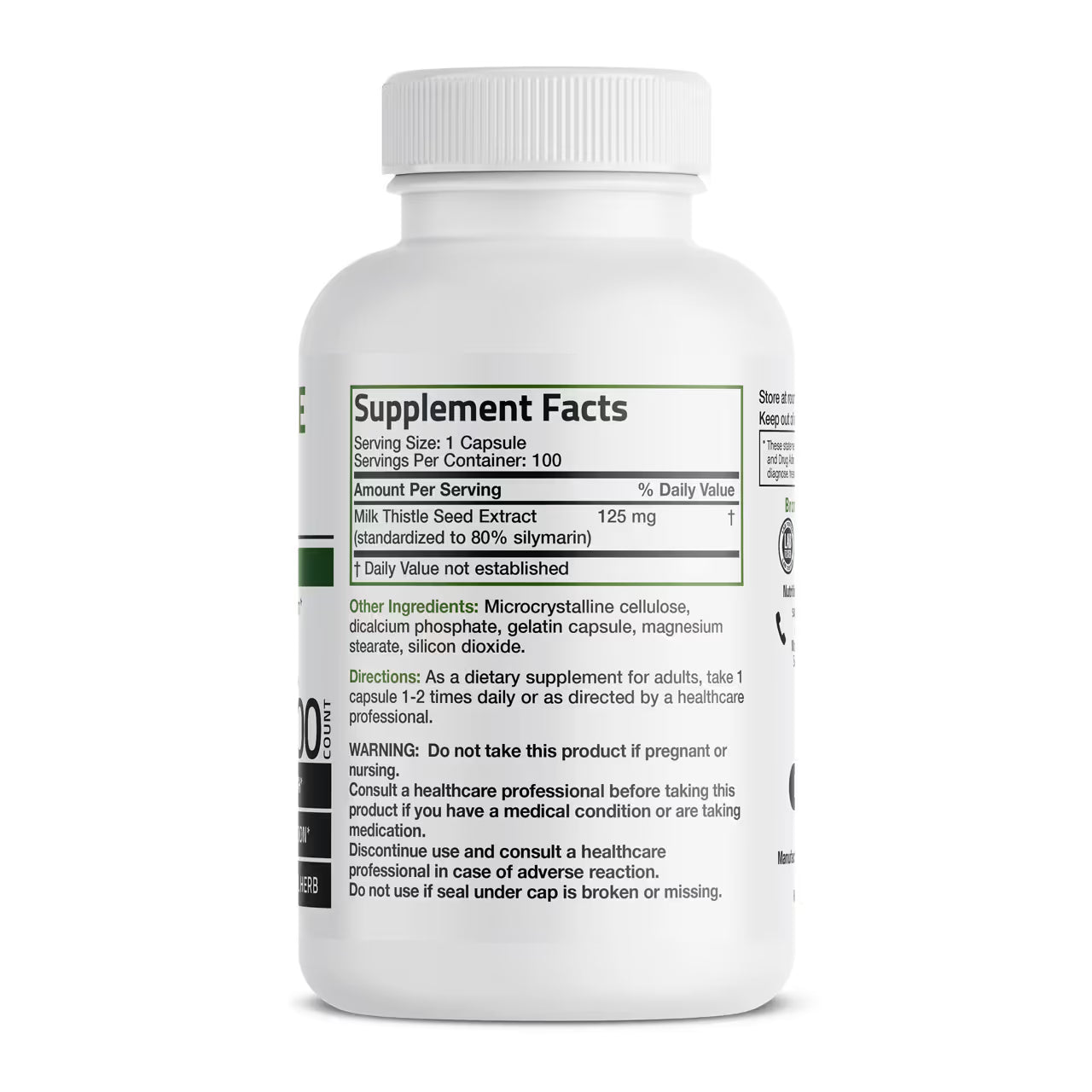 Milk Thistle Extract 125 MG 100 Capsules