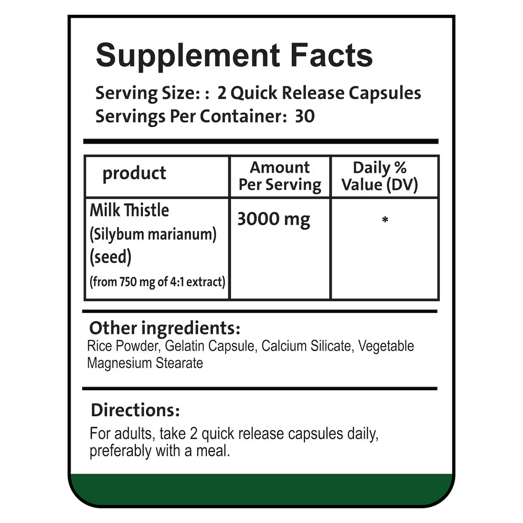 Milk Thistle 3000 mg 60 Capsules