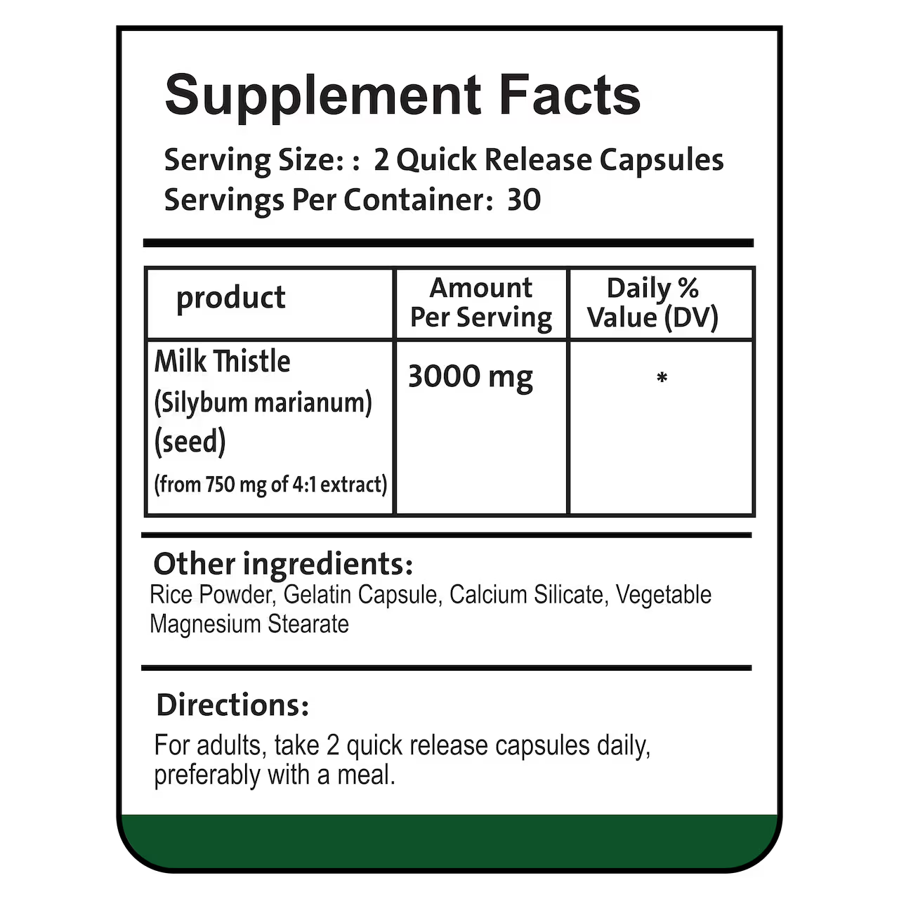 Milk Thistle 3000 mg 60 Capsules