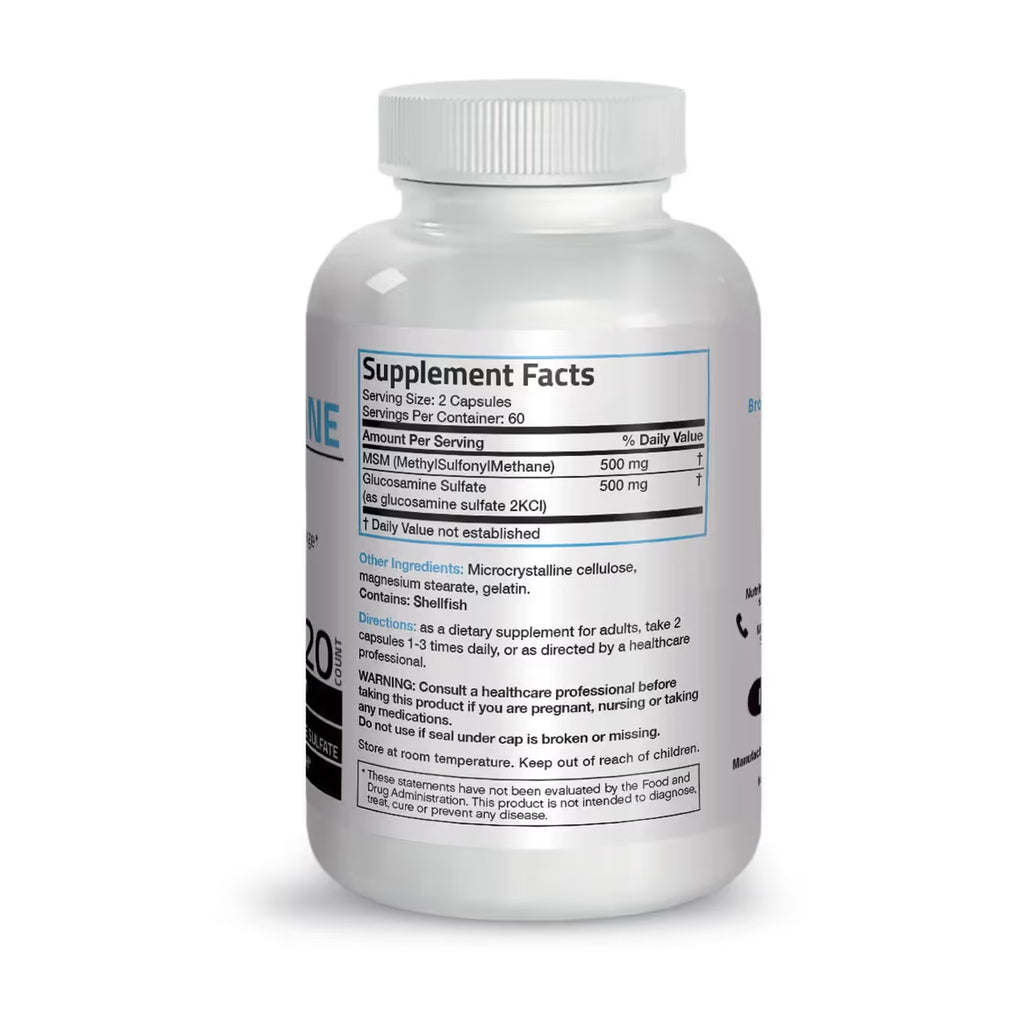 MSM with Glucosamine (500 Mg+500 Mg) 120 Capsules