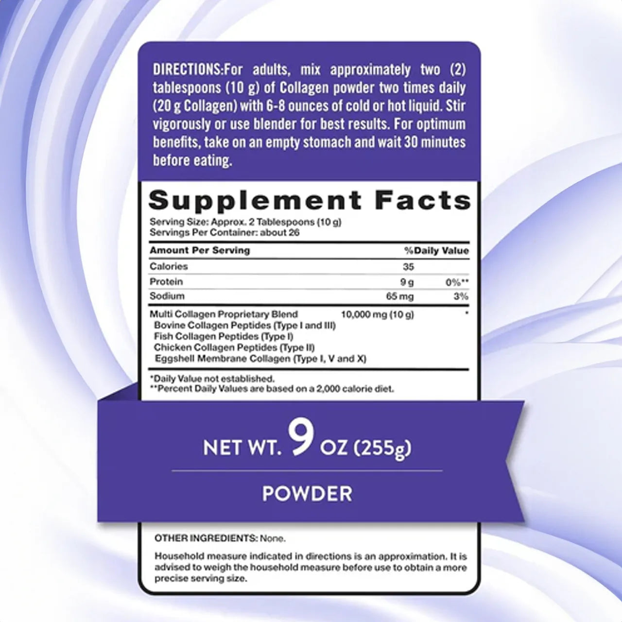 Multi Collagen Peptides Types I, II, III, V & X 255 g