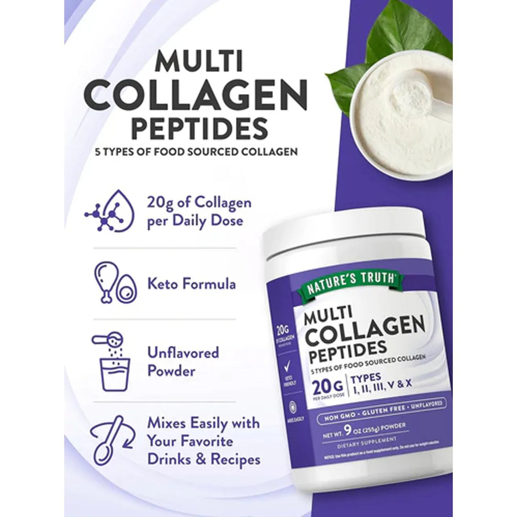 Multi Collagen Peptides Types I, II, III, V & X 255 g