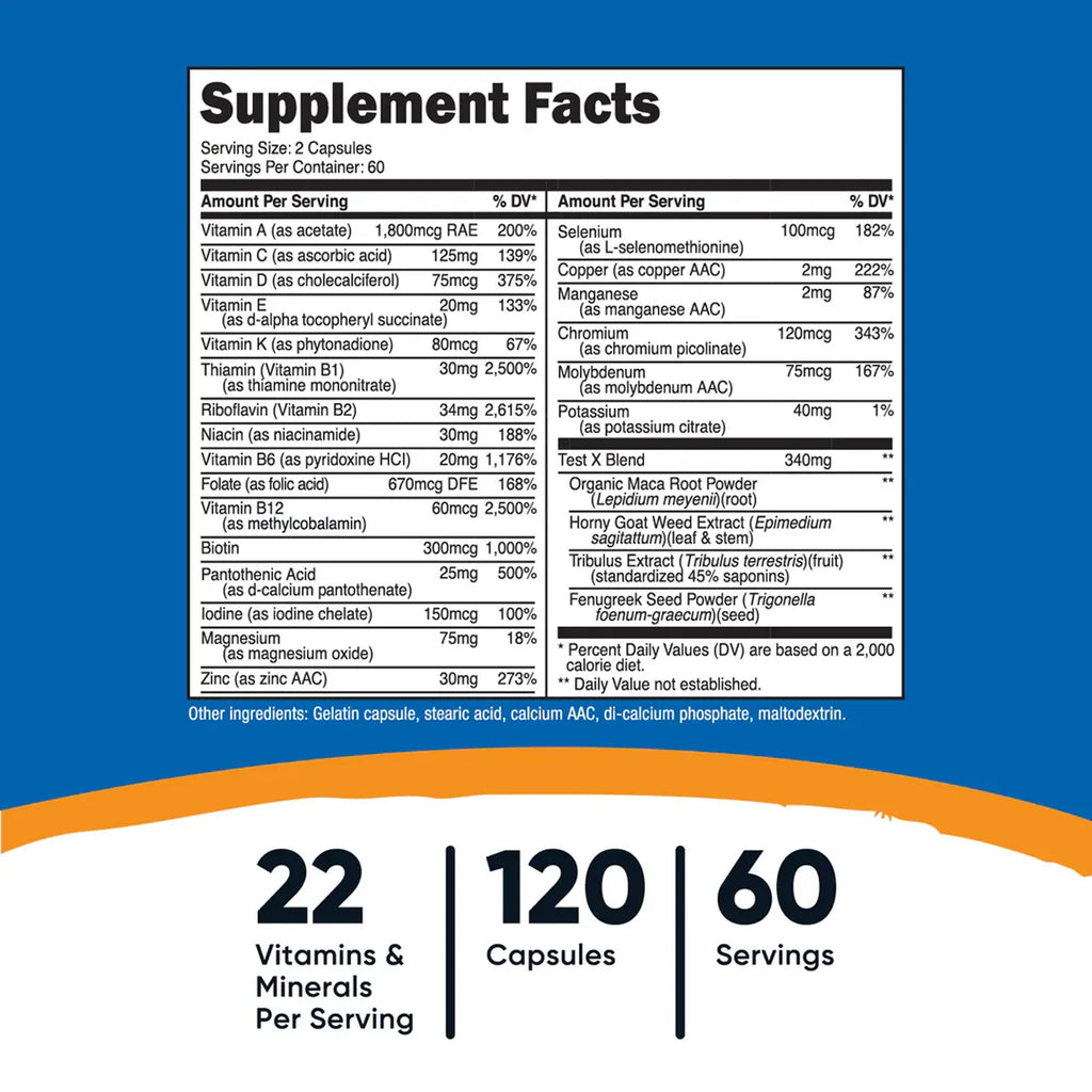 Multivitamin For Men 120 Capsules