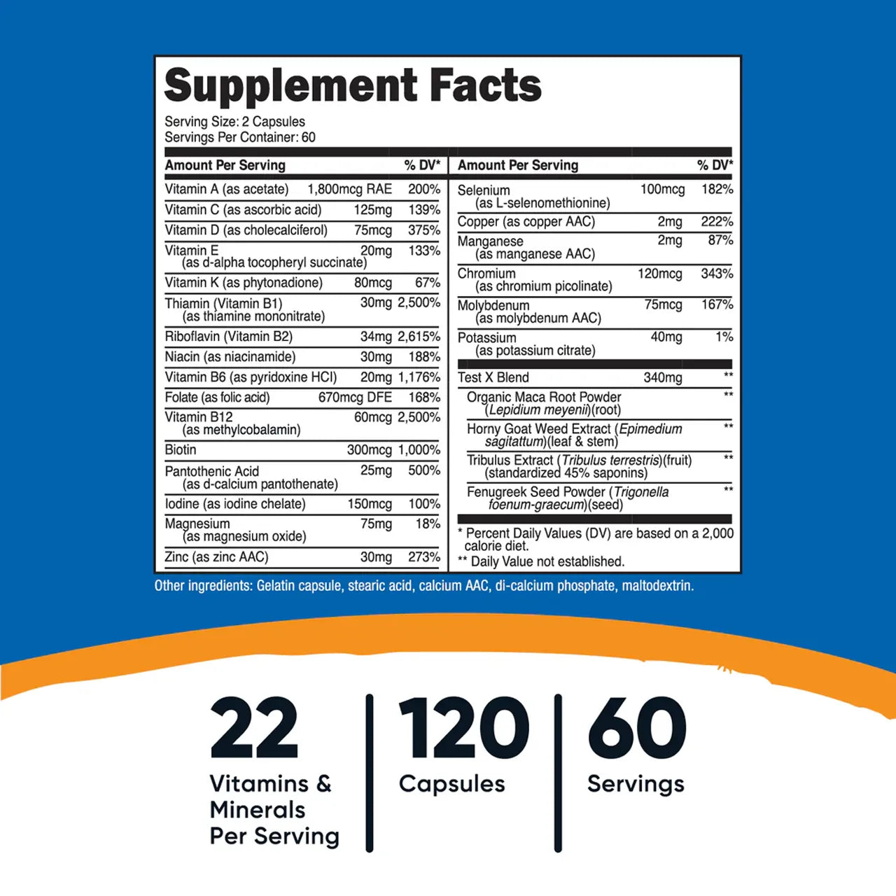 Multivitamin For Men 120 Capsules