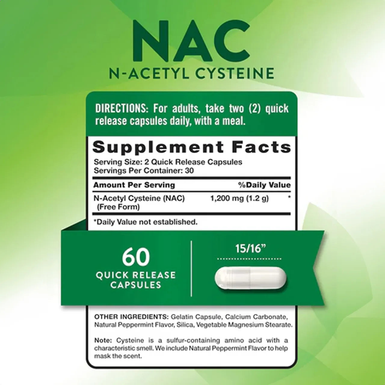 NAC 1200 mg 60 Capsules