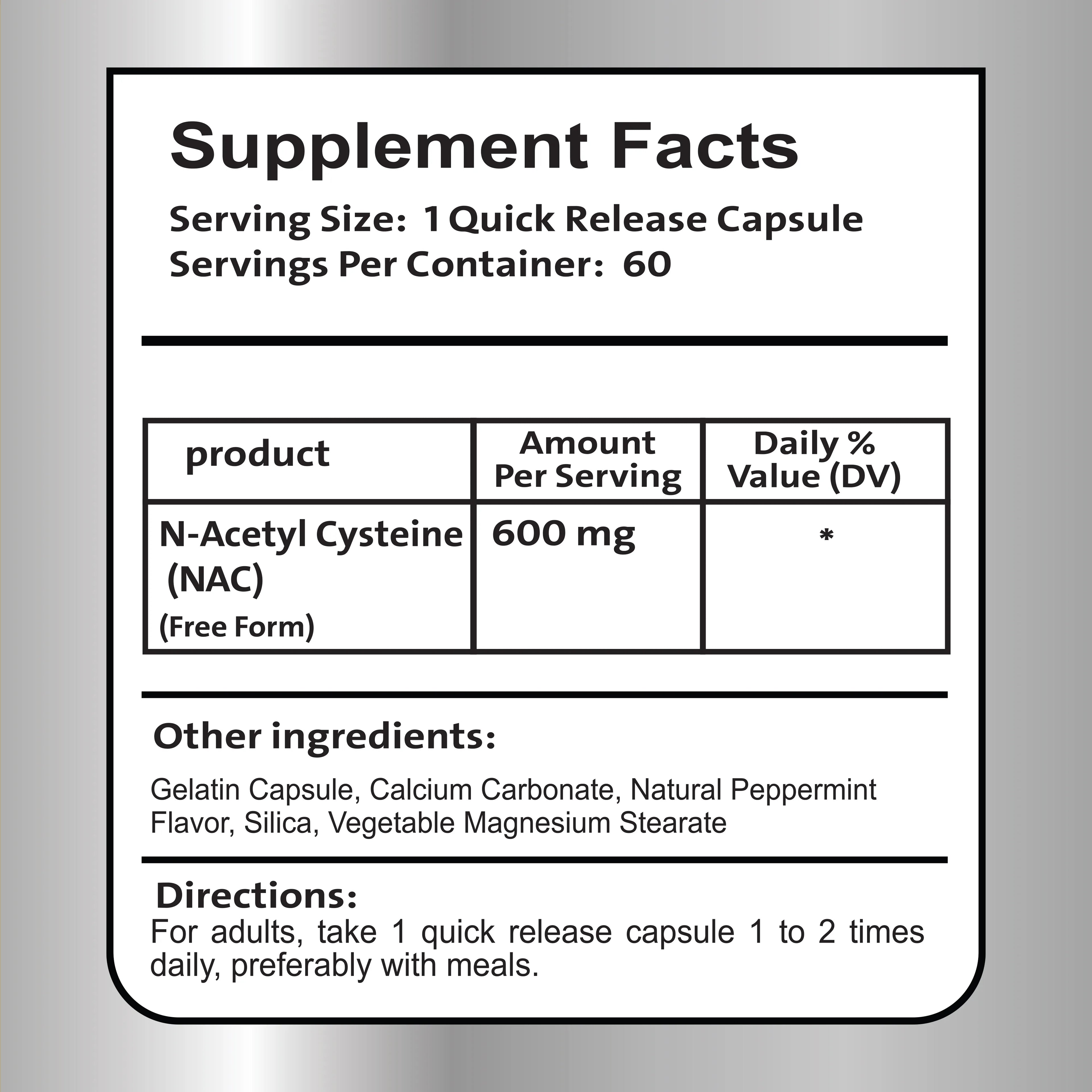 NAC 600 mg 60 Capsules