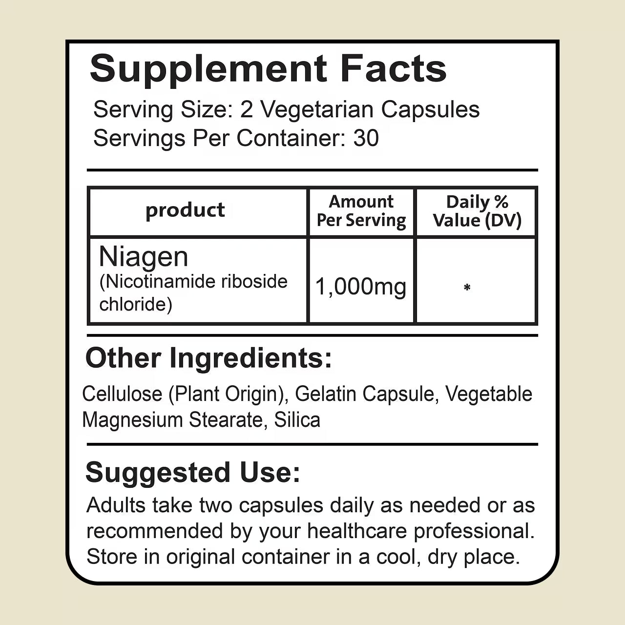 NAD+ 1000 mg 60 Capsules