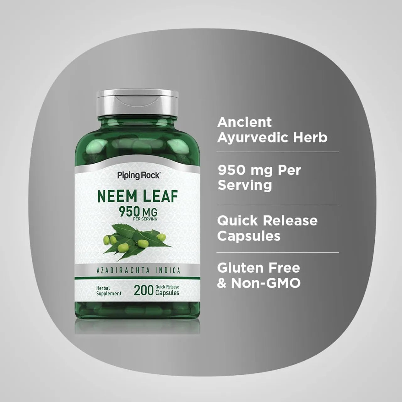 Neem Leaf 950 mg 200 Capsules