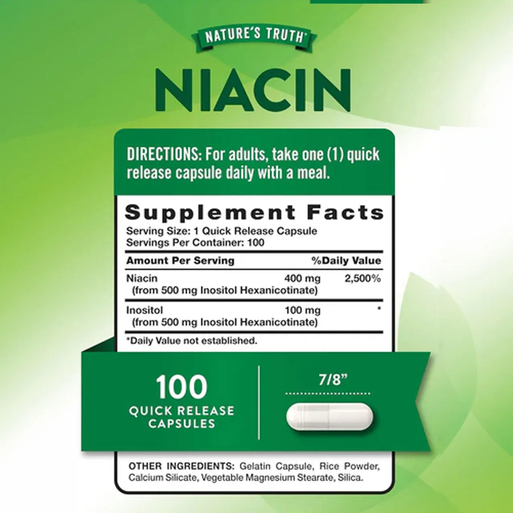 Niacin 500 mg 100 Capsules