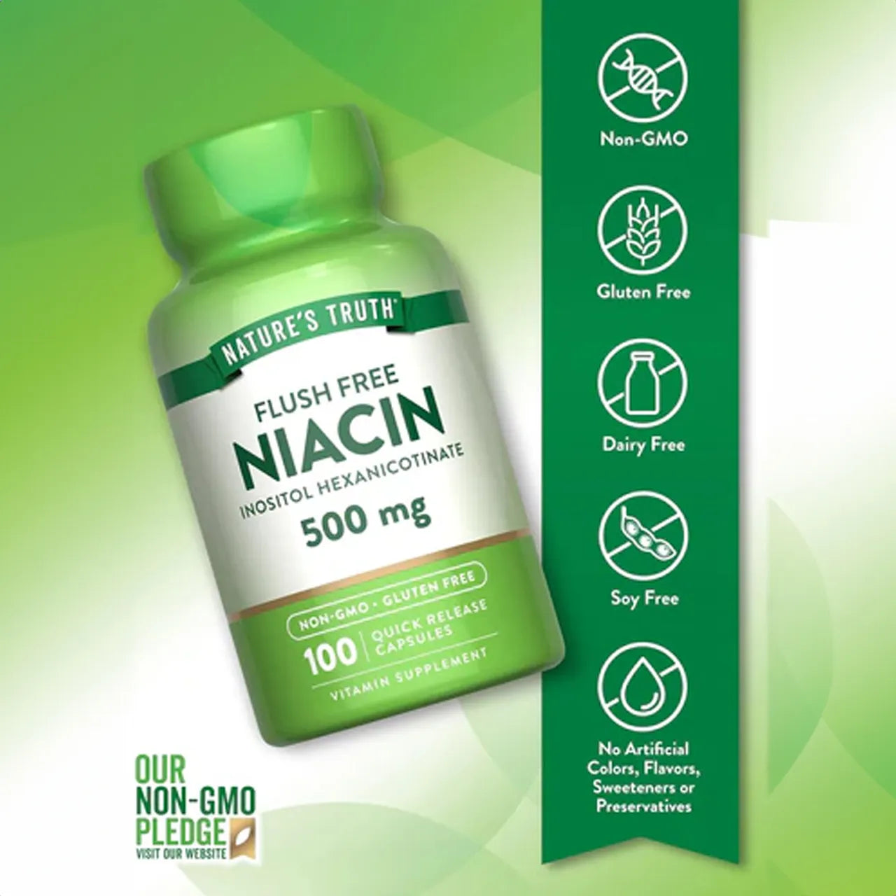 Niacin 500 mg 100 Capsules
