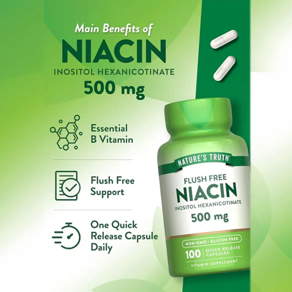 Niacin 500 mg 100 Capsules