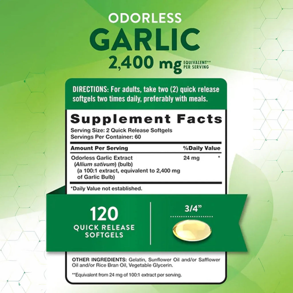 Odorless Garlic 2400 mg 120 SOFTGELS
