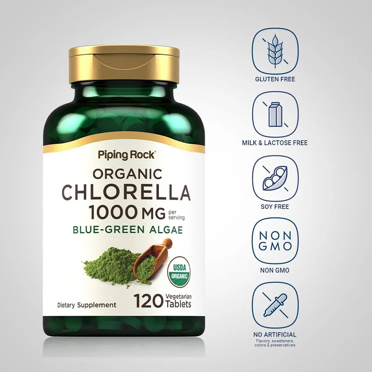 Organic Chlorella 1000 mg 120 Tablets